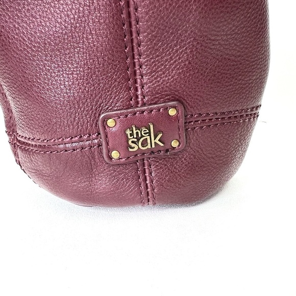 The Sak Sequoia Hobo Bag in Current (berry) Pebbled Leather Handbag Wine Purple - Picture 13 of 16